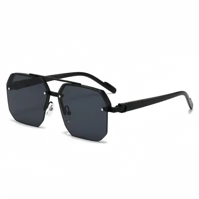 Polygonale Herren-Sonnenbrille mit Doppelsteg und UV-Schutz - 7