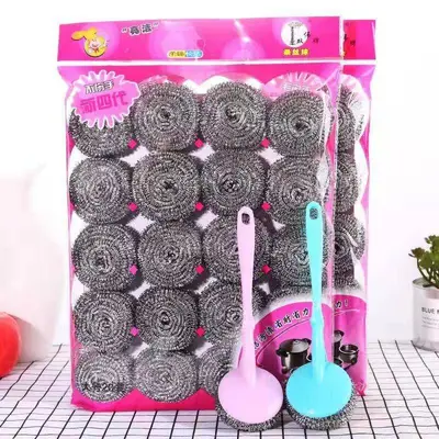 Stainless Steel Wire Scrubber Ball, Rust-Free, Non-Shedding