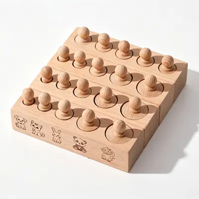 Solid wood shape matching building blocks, one-piece molded no glue - 8