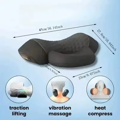 Cervical pillow with heating and massage function