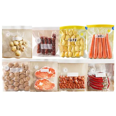 Baskılı Logo Vakum Paketleme Poşeti Kalın Gıda Sınıfı Vakum Poşeti Hacim Sıkıştırma Sızdırmaz Poşet Hava Tahliye Valfli - 6