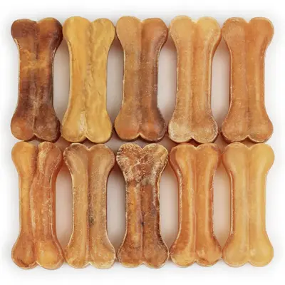 Pressed Cowhide Dog Chew Bone, Dental Cleaning Durable Treat - 5