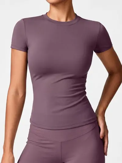 Women's Short-Sleeve Yoga Top, Quick-Dry Outdoor Running and Sports Shirt - 6
