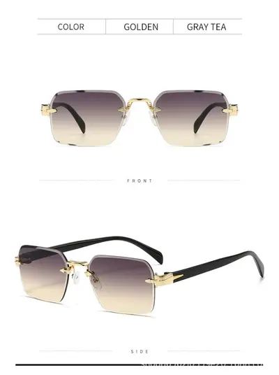 Rimless Classic Unisex Sunglasses with UV Protection - 10