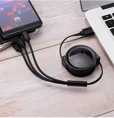 Pinou ein bis drei Datenkabel ausziehbar drei in einem Ladekabel USB Mobiltelefon ein bis drei Schnellladung Geschenk Anpassung - 9