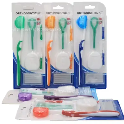 Orthodontic toothbrush set with dental floss and interdental brushes - 6