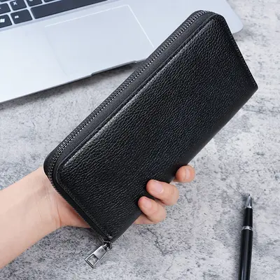 Long Zip Men's Wallet with Multiple Card Slots - 7