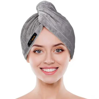 Cross-border supply thickened microfiber strong water-absorbent hair drying cap women's hair drying quick-drying shower cap wholesale - 7