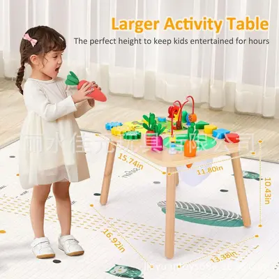 7 in 1 Wooden Montessori Toys for 1-Year-Old Boys and Girls Toddler Sensory Toys Wooden Factory Activity Board
