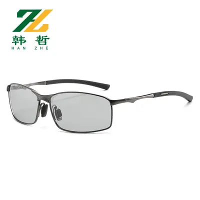 Polarized Men's Sunglasses, Color-Changing, Driving and Night Vision, Metal Frame - 11