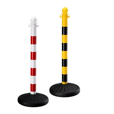 Chain-Linked Water-Filled Traffic Warning Barrier with Reflective Post - 3