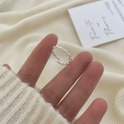 S925 gümüş inci yüzük kadın işaret parmağı - 8