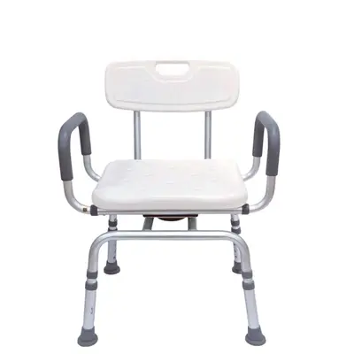 Foldable Non-Slip Bath Chair with Adjustable Armrest for Elderly - 4