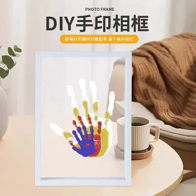 Двойная рамка для фото с отпечатками ладоней, DIY, ручная работа, семейная ладонь, подарок ко Дню детей для друзей и подруг, креативная роспись отпечатками ладоней