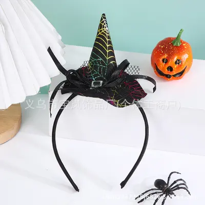 Halloween Witch Hat Headband with Spider Web Design for Children - 9