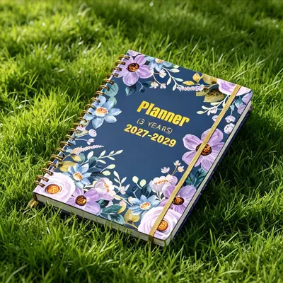 2027-2029 English Spiral Planner Notebook, A5
