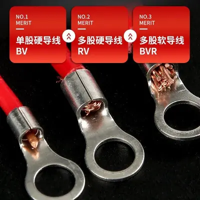 Kaltpress-Kupfer-Kabelschuh-Set, Gabel-, Ring-, nicht isoliert