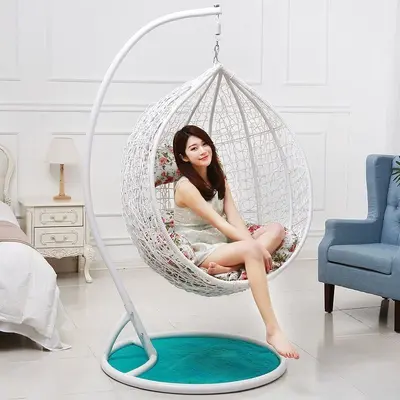 Double Faux Rattan Hanging Chair for Indoor Use and Balcony