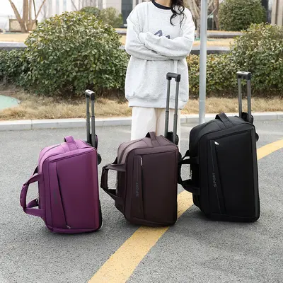 Korean-Style Foldable Trolley Travel Bag, Lightweight, Large Capacity - 5