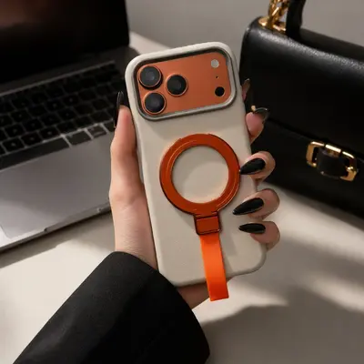 Huawei P90 magnetic phone case, leather texture, lanyard with stand