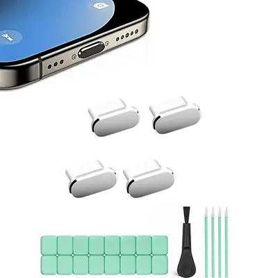 Handy-Staubschutzstöpsel-Set USB C Staubschutzstöpsel für iPhone 15 / 16 Staubschutz-Reinigungsset