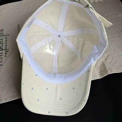 2026 New Korean Style Polka Dot Cat Baseball Cap Unisex Cute Versatile Face-Flattering Small Embroidery Duck Bill Hat Trendy