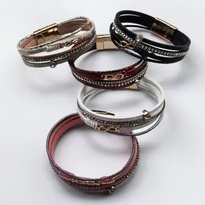 Women's Retro Multi-Layer Leather Bracelet with Magnetic Clasp
