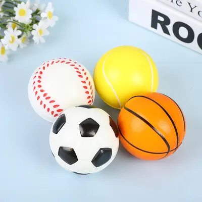 63 mm PU Köpük Dekompresyon Stres Topu, Çocuklar İçin Futbol Basketbol Tenis - 3
