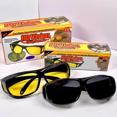 Multifunctional Day-Night Safety Glasses with Cycling Frame and Night Vision Overlay