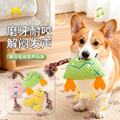 Orta ve küçük ırk köpekler için ısırmaya dayanıklı kadife peluş köpek oyuncağı