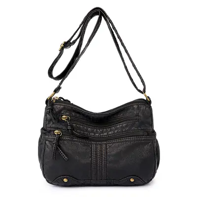 Middle-Aged Women's PU Leather Handbag, Large Capacity, Multi-Compartment, Water-Resistant - 9