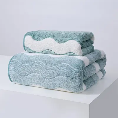 Coral fleece towel set, thick and quick-drying - 8