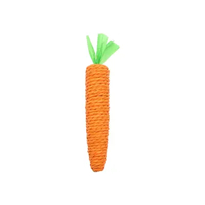 Carrot Cat Toy with Hemp Rope Squeaky Bite-Resistant Dental Toy - 5
