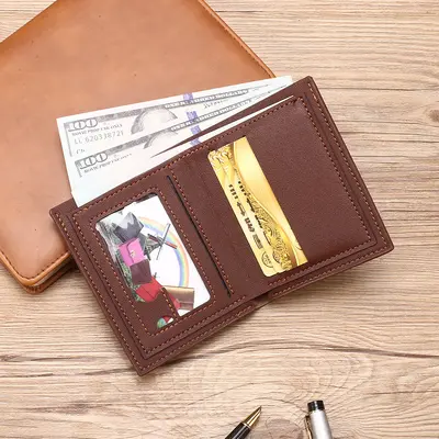 Men's Short Wallet, Large Capacity with Multiple Card Slots - 4