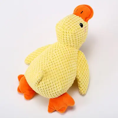 Plush Yellow Duck Dog Toy with Squeaker, Durable Chew Toy - 5