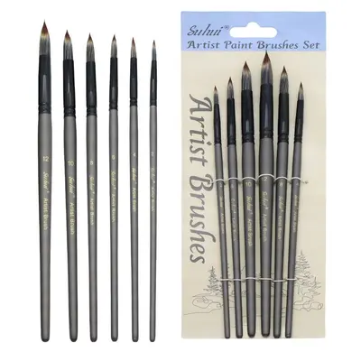 Oil Painting Brush Set, 6-Piece, Squirrel Hair, Watercolor & Acrylic - 7