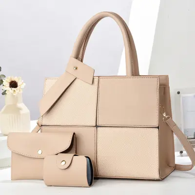 Mutter-Kind-Tasche im Farbblock-Design, großes Fassungsvermögen, Umhängetasche - 4