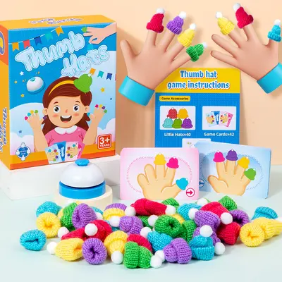 Thumb Cap Left and Right Hand Training Game for Color and Thinking Skills