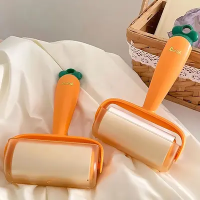 Yapışkanlı Tüy Temizleme Rulosu Yırtılabilir Kağıt Saç Temizleme Kedi Tüyü Havuç Ev Kullanımı Güçlü Tüy Çıkarıcı Toptan