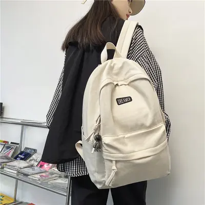 Rucksack Herren Universität Student Leinen Rucksack ins japanischer Stil einfach große Kapazität Reiserucksack Gymnasium Mittelschule Schüler Rucksack