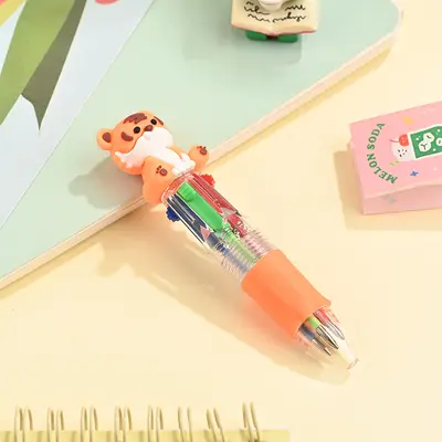Tierfigur-Mini-Kugelschreiber, Vierfarbig, Druckmechanik - 8