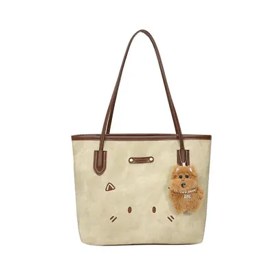Large Capacity Women's Retro Tote Bag with Single Shoulder Strap - 11