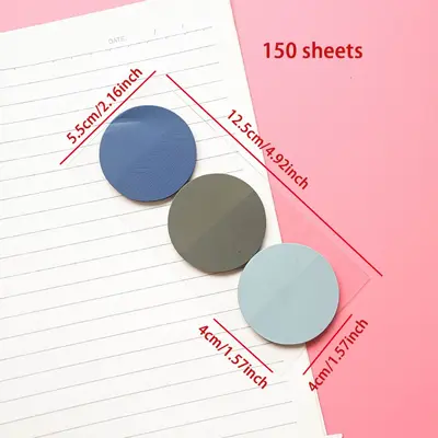 Transparent Round Index Sticky Notes, Fluorescent, Reusable - 7
