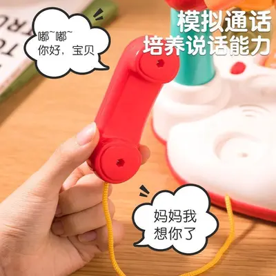 新款卡通多功能早教电话机打地鼠音乐故事宝宝益智小玩具批发货源