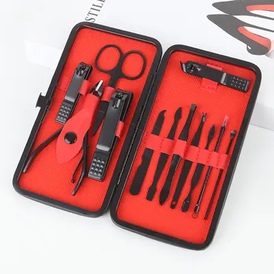 黑色7件套美甲工具家用修甲美容套指甲剪套装现货礼品指甲刀套装 - 10