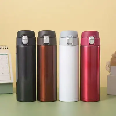 304 Edelstahl Pop-up Thermobecher, tragbare Büro-Wasserflasche