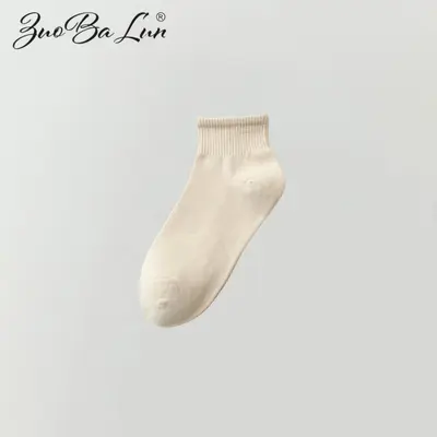 Spring and autumn short socks solid color women's pure cotton thin Japanese style student sports comfortable colorful short socks candy color - 10