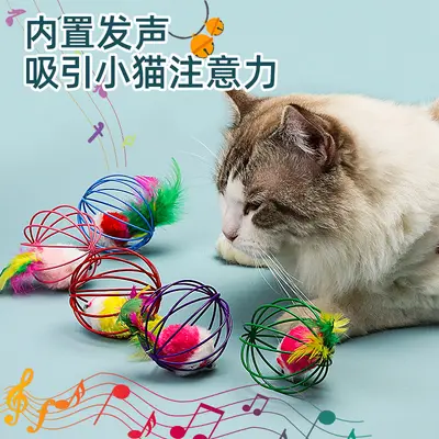 Catnip Ball Cat Toy Set with Mouse and Teething Stick - 4