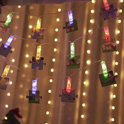 Üretici toptan fotoğraf klipsli pil ışıklı led yaratıcı küçük fener iç mekan kartpostal dekoratif ışık Noel ışığı