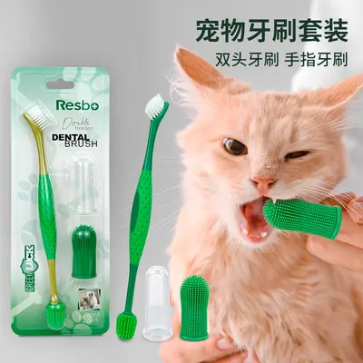 Pet toothbrush set for dogs and cats